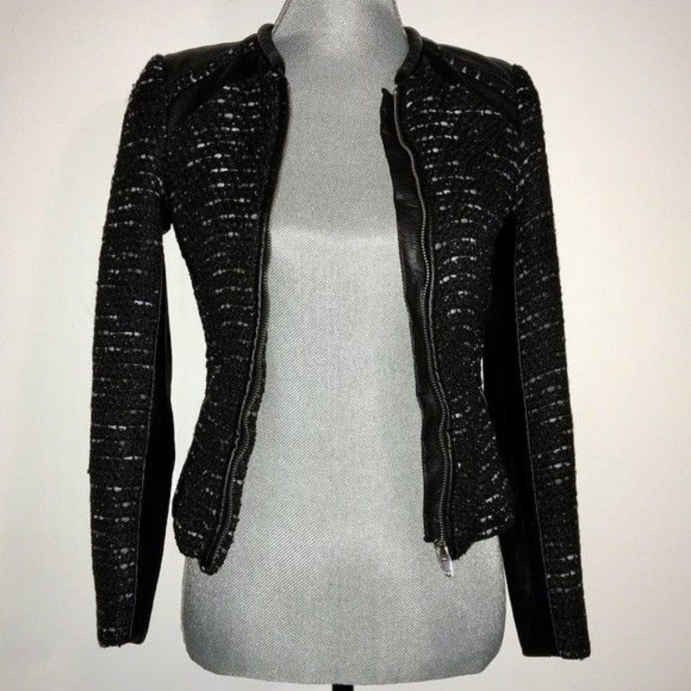 NEW H&M Zip-Up Tweed Jacket Women’s US 2